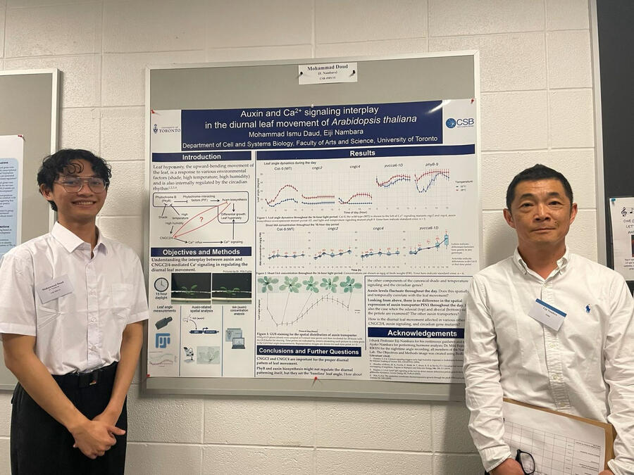 Plants move Prof. Nambara and I with my poster during the CSB poster session.